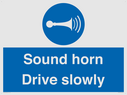 sound-horn-drive-slowly-warehousing-and-delivery-sign~